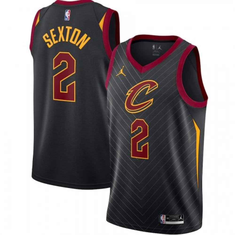 Men's Cleveland Cavaliers Collin Sexton #2 Jordan Black 2020/21 Swingman Jersey - Statement Edition-Pro Kit Vault | Brand New 26/27 Sports Jerseys